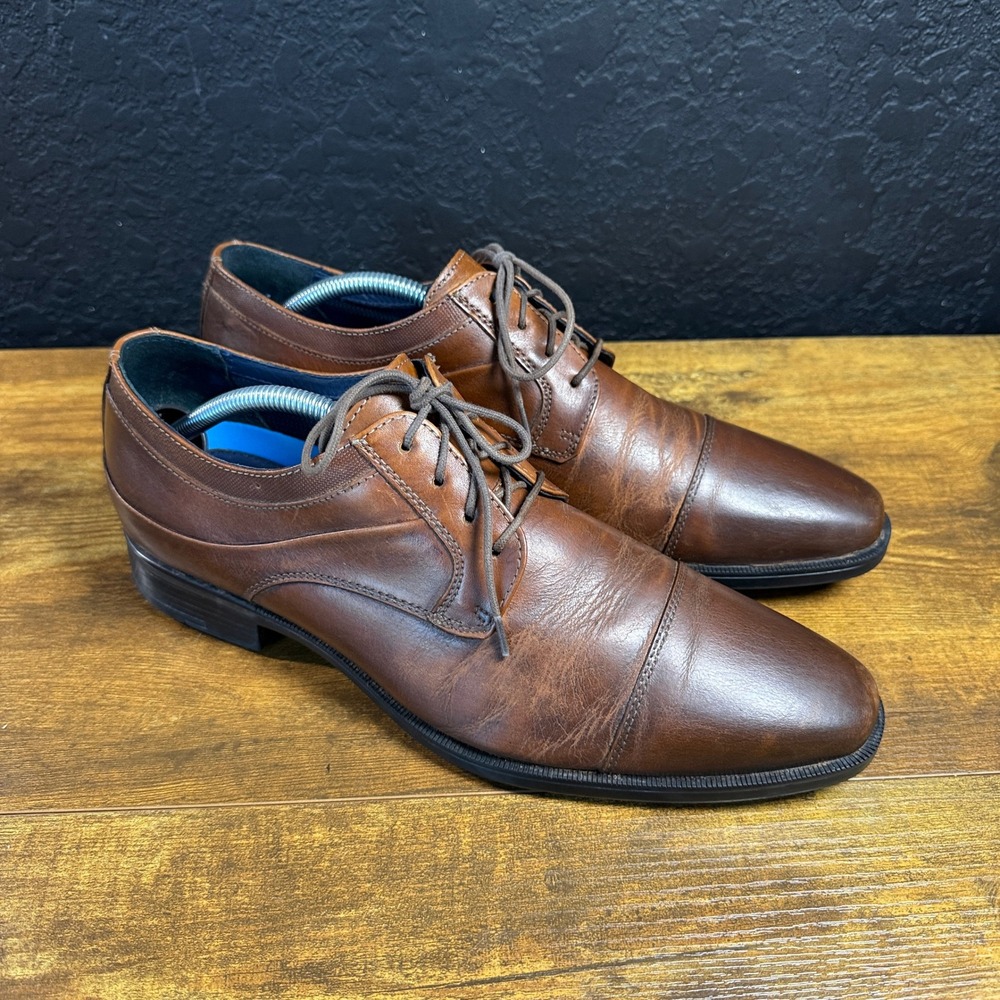 Johnston & Murphy XC4 TRUFOAM 15-8665 Brown Leather Cap Toe Oxford Mens 10 M